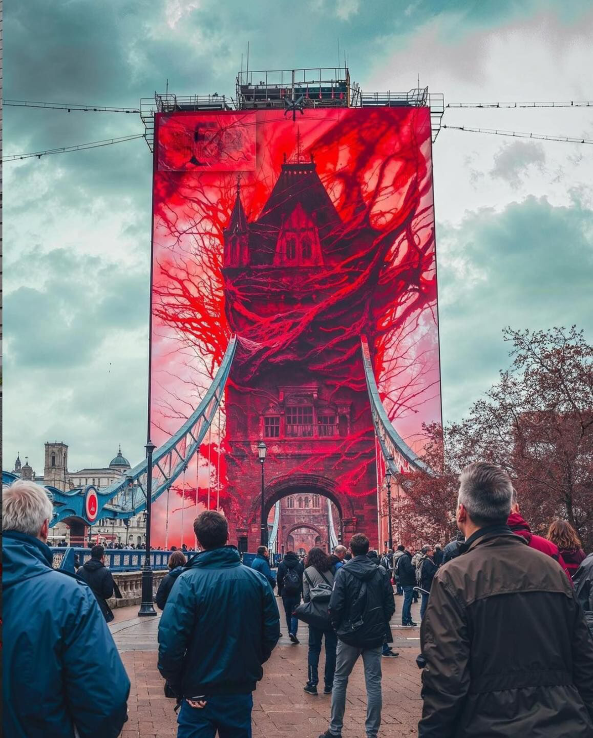 Netflix Stranger Things AI-inspired outdoor campaign artwork in London streets