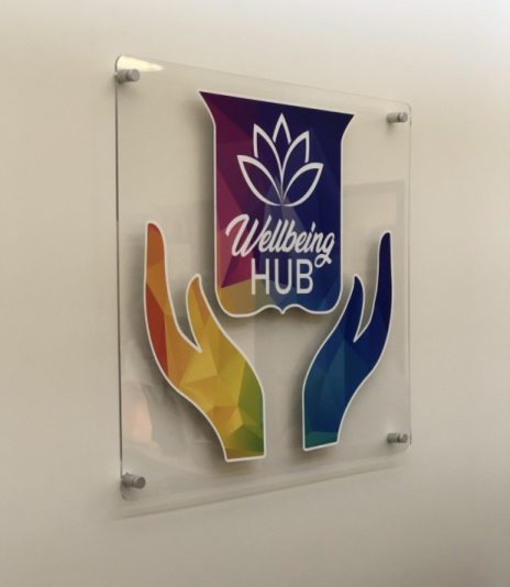 wellbeing-digital-print-acrylic-sign-stand-off-locators