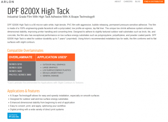 arlon-dpf-8200x-high-tack