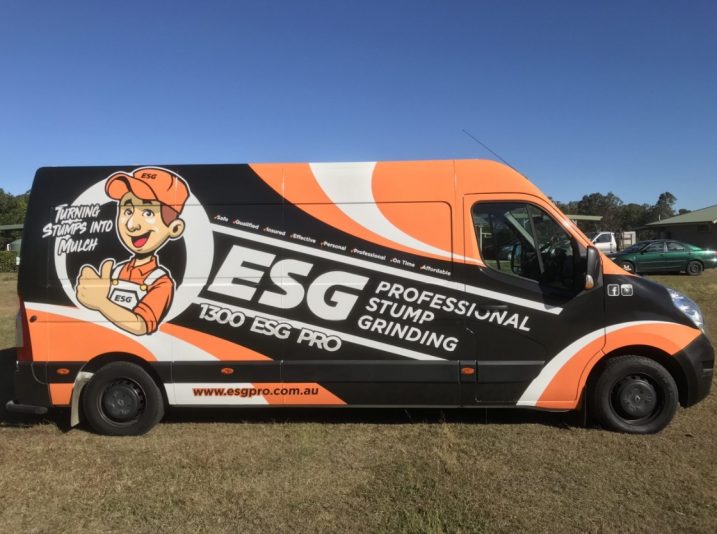 ESG-stump-grinding-vehicle-wrap-van-vinyl-wrap